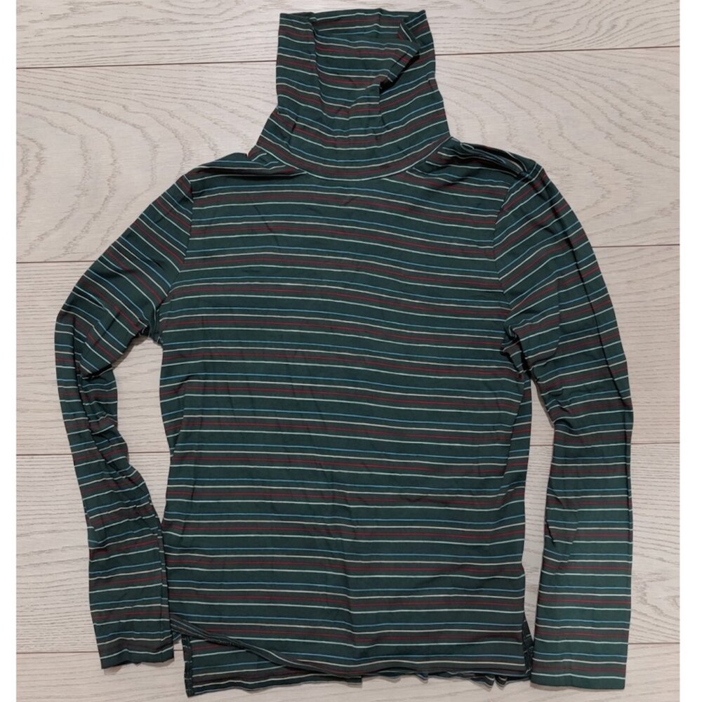 Madewell Whisper Cotton Turtleneck in Ivorton Stripe